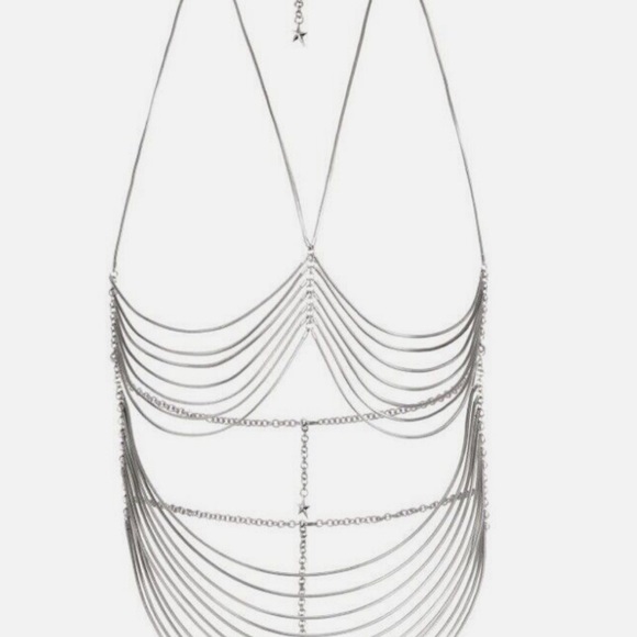 Mugler H&M - Silver Brass BODY CHAIN L/XL - LARGE/X LARGE - Picture 1 of 2